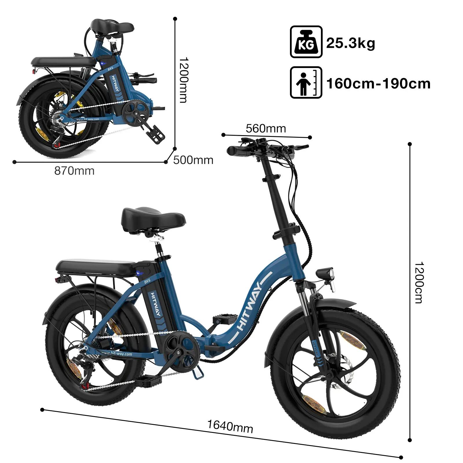 Bicicleta eléctrica plegable Fat Bike urbana BK6S 2/7
