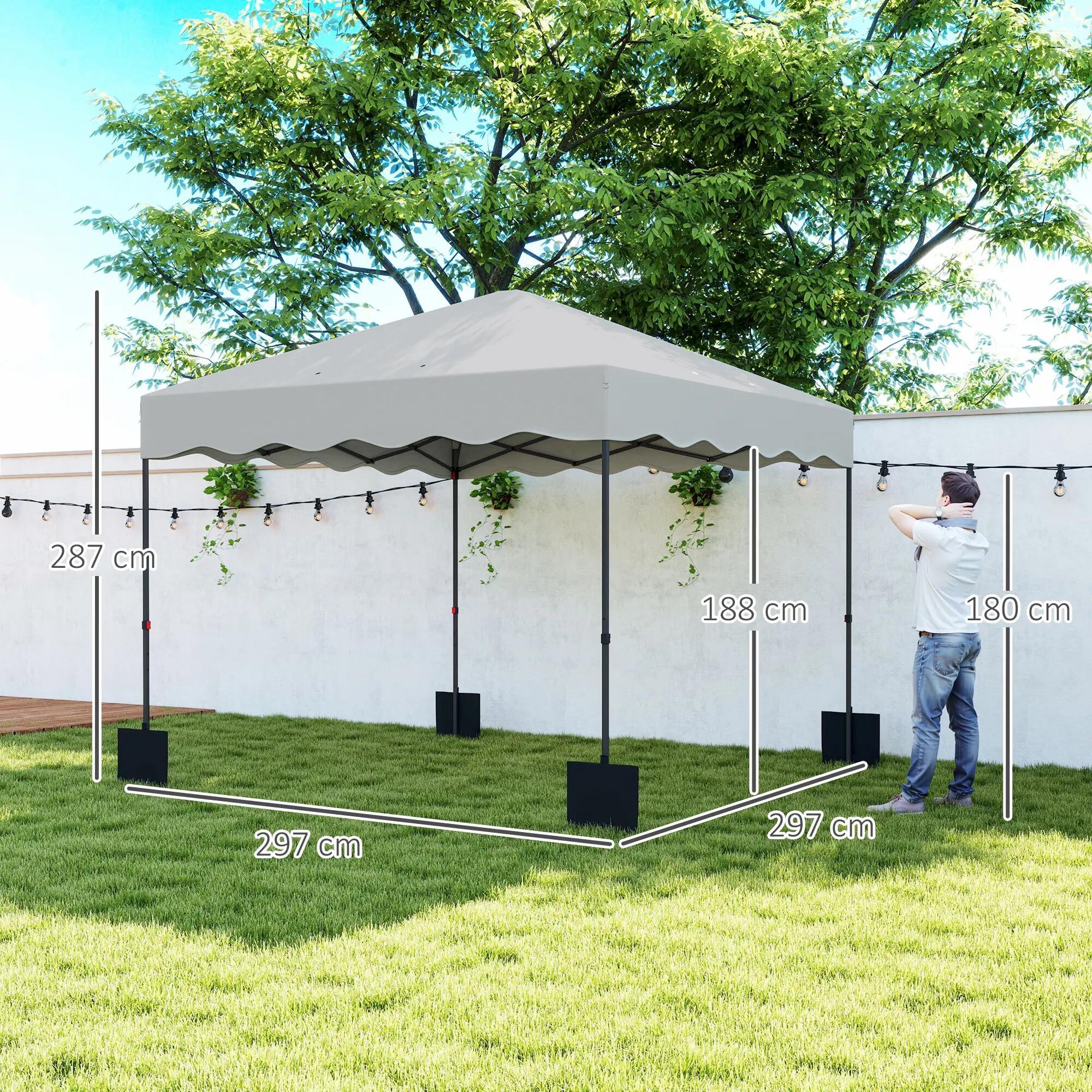 Tenda dobrável 297x297x287 cm branco Outsunny 3/7