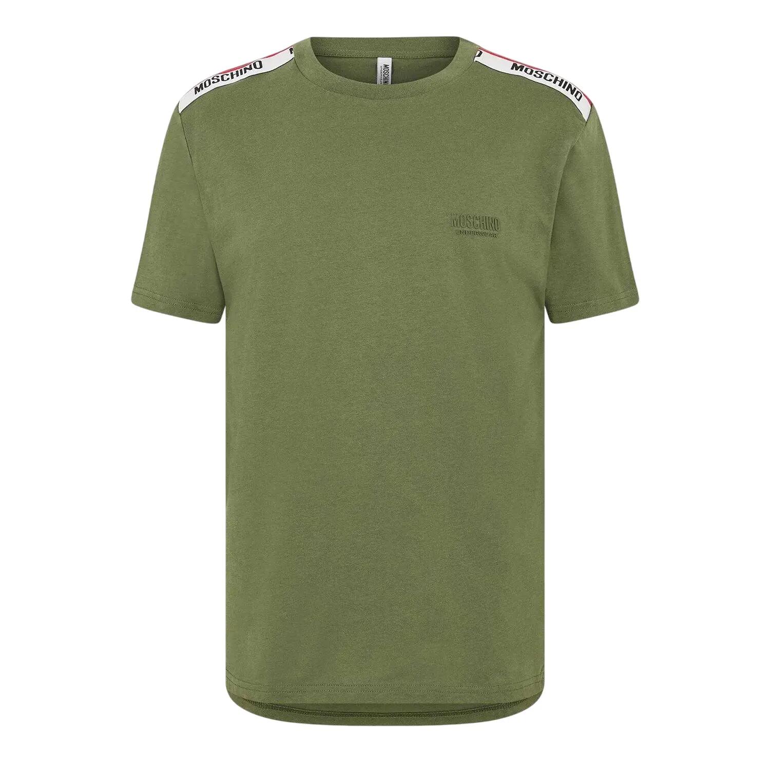 Moschino Mens Tape Taped Shoulders T-Shirt
