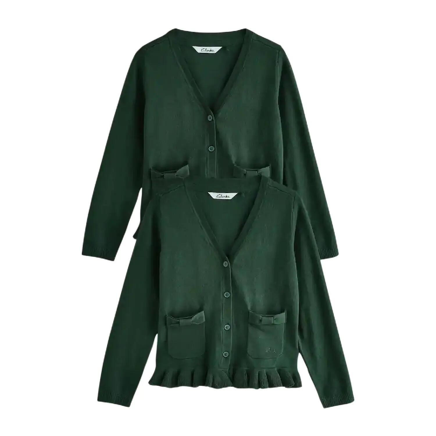 Clarks Girls Bow Knitted School Cardigan (Pack of 2)