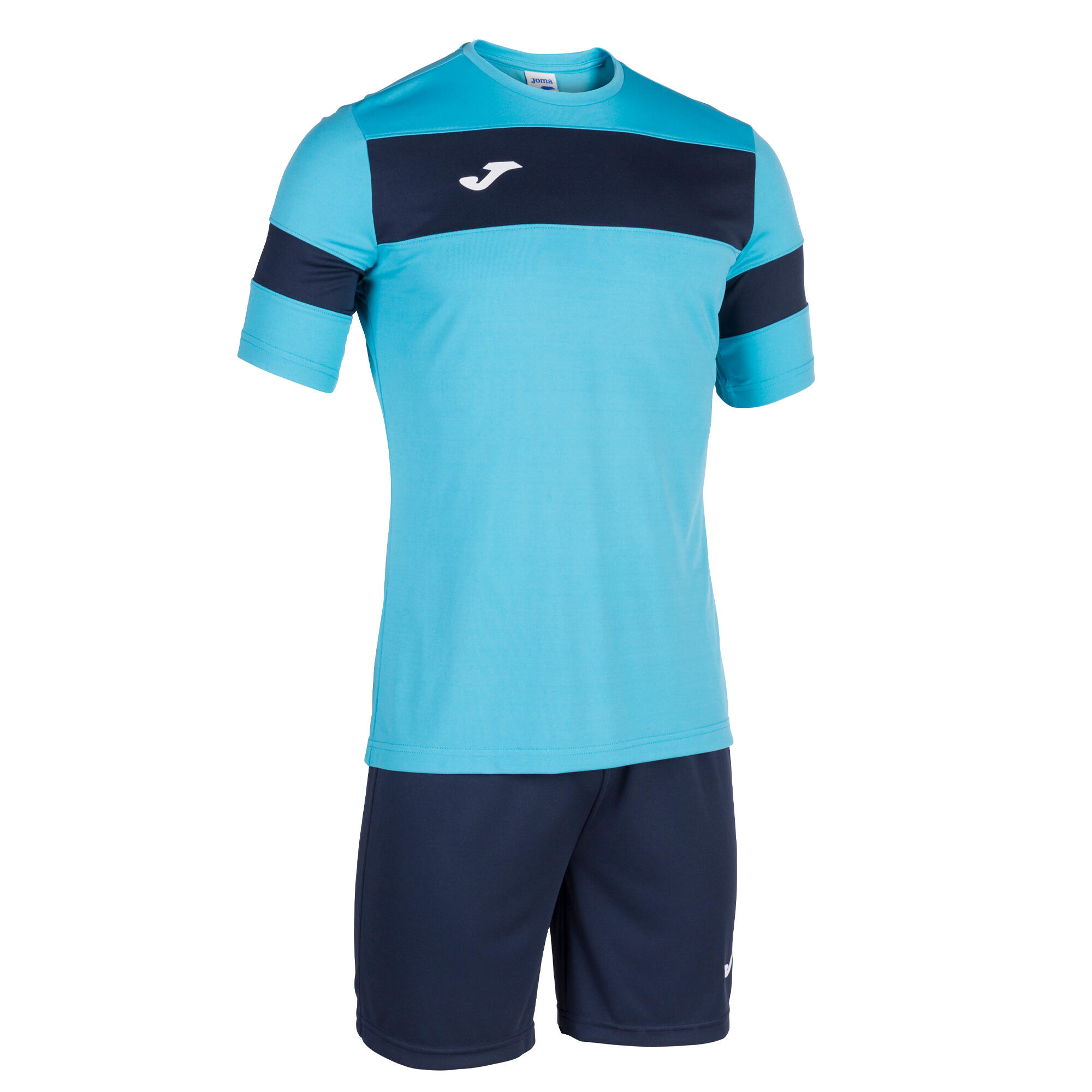 Conjunto futebol homem joma academy ii azul-turquesa fluor