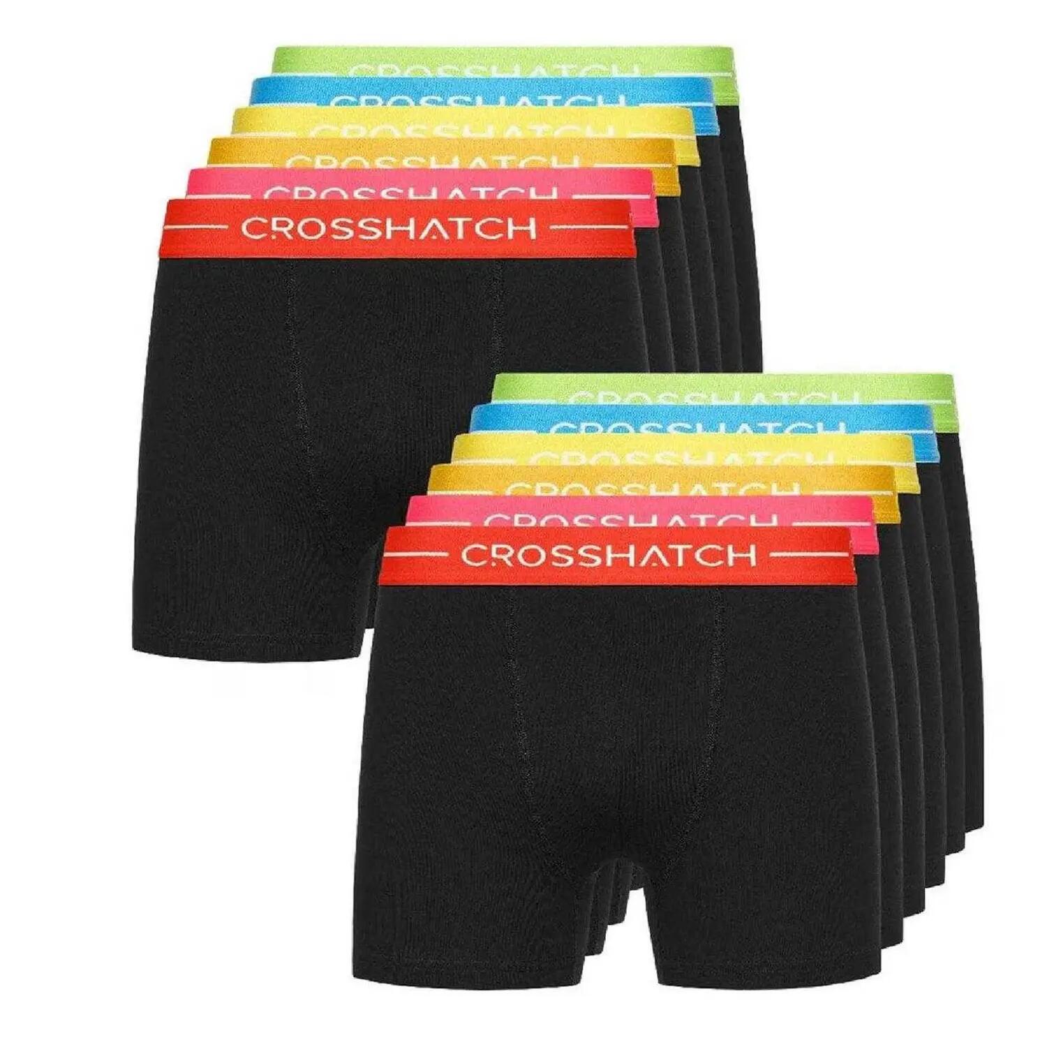 Crosshatch Mens Astral Logo Boxer Briefs (Pack of 12)