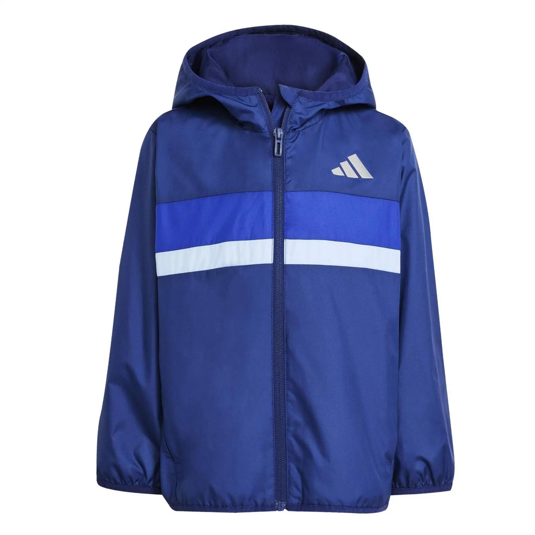 Adidas Childrens/Kids Tiberio Horizontal Stripe Regular Windbreaker