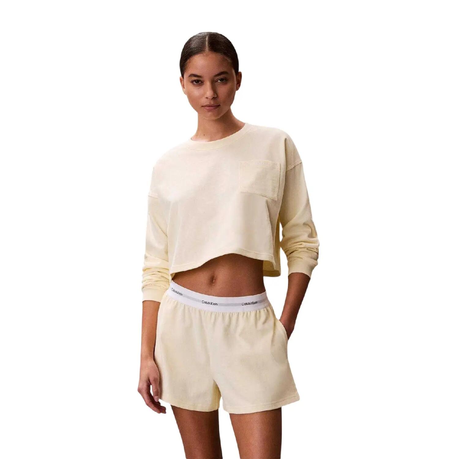 Calvin Klein Womens/Ladies Long-Sleeved Crop Top