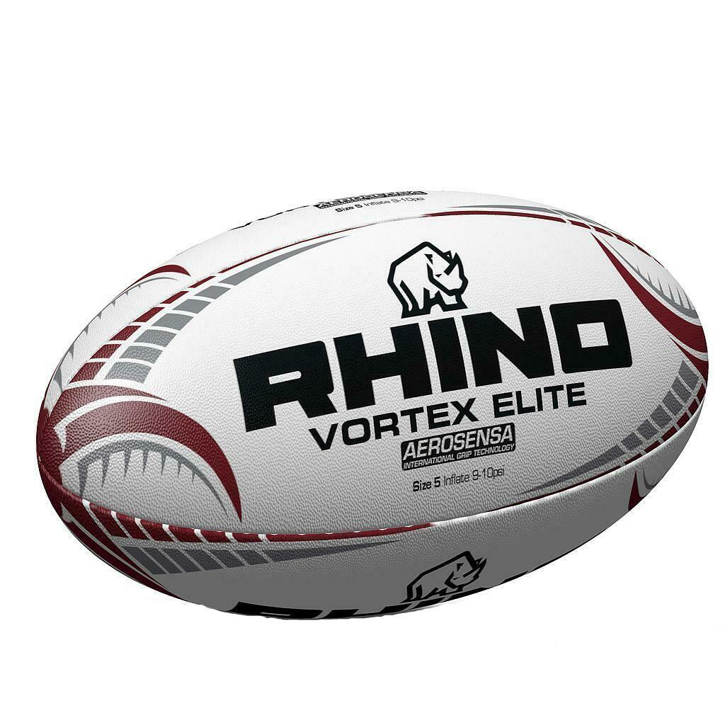 RHINO Vortex Elite Rugby Ball (White)