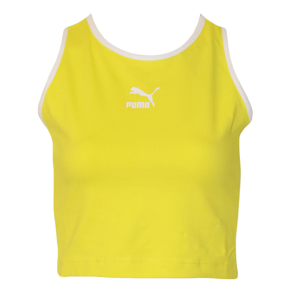 PUMA Womens/Ladies Classics Cropped Tank (Blazing Yellow)