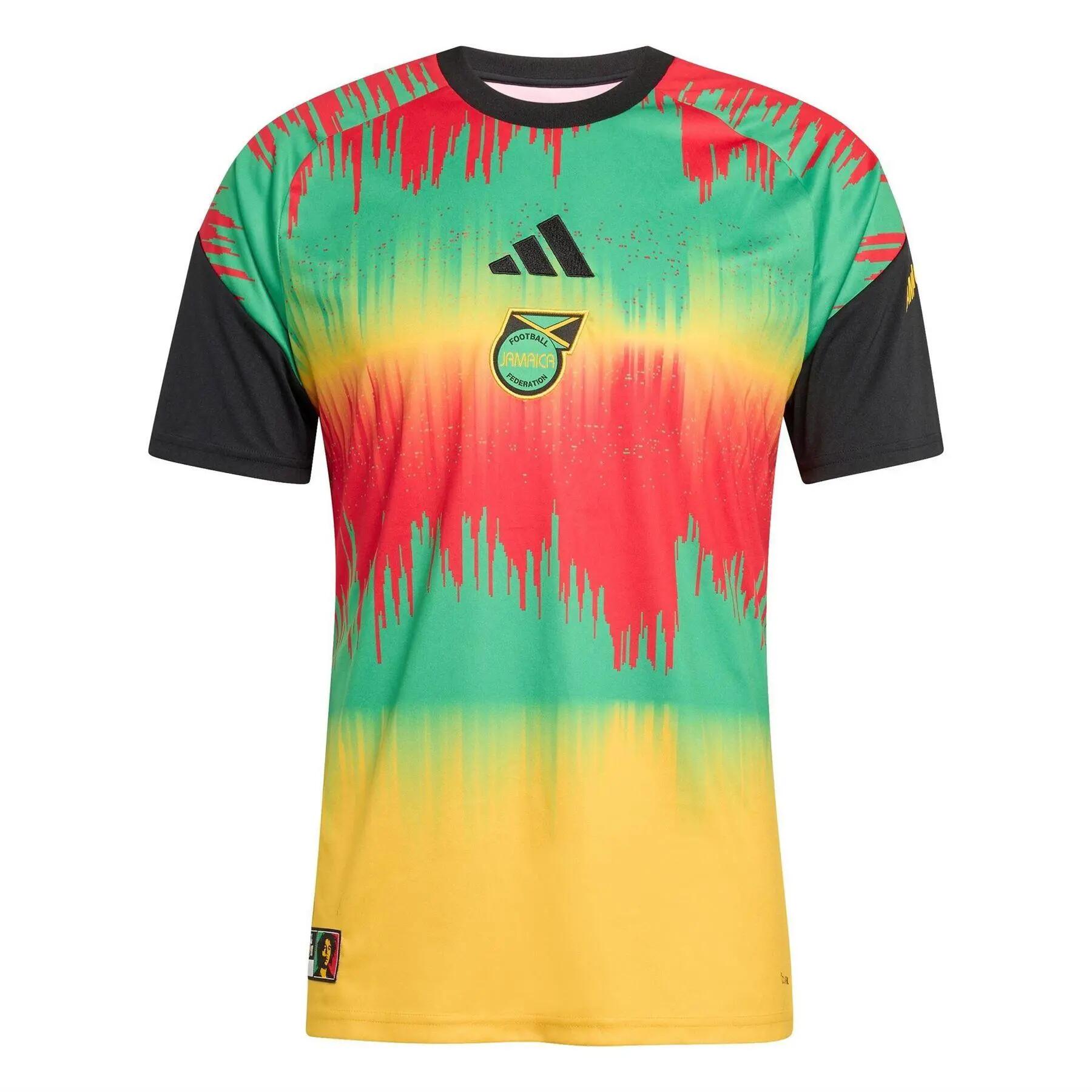 Adidas Mens 2026 Pre Match Jamaica Contrast Panel Football Shirt