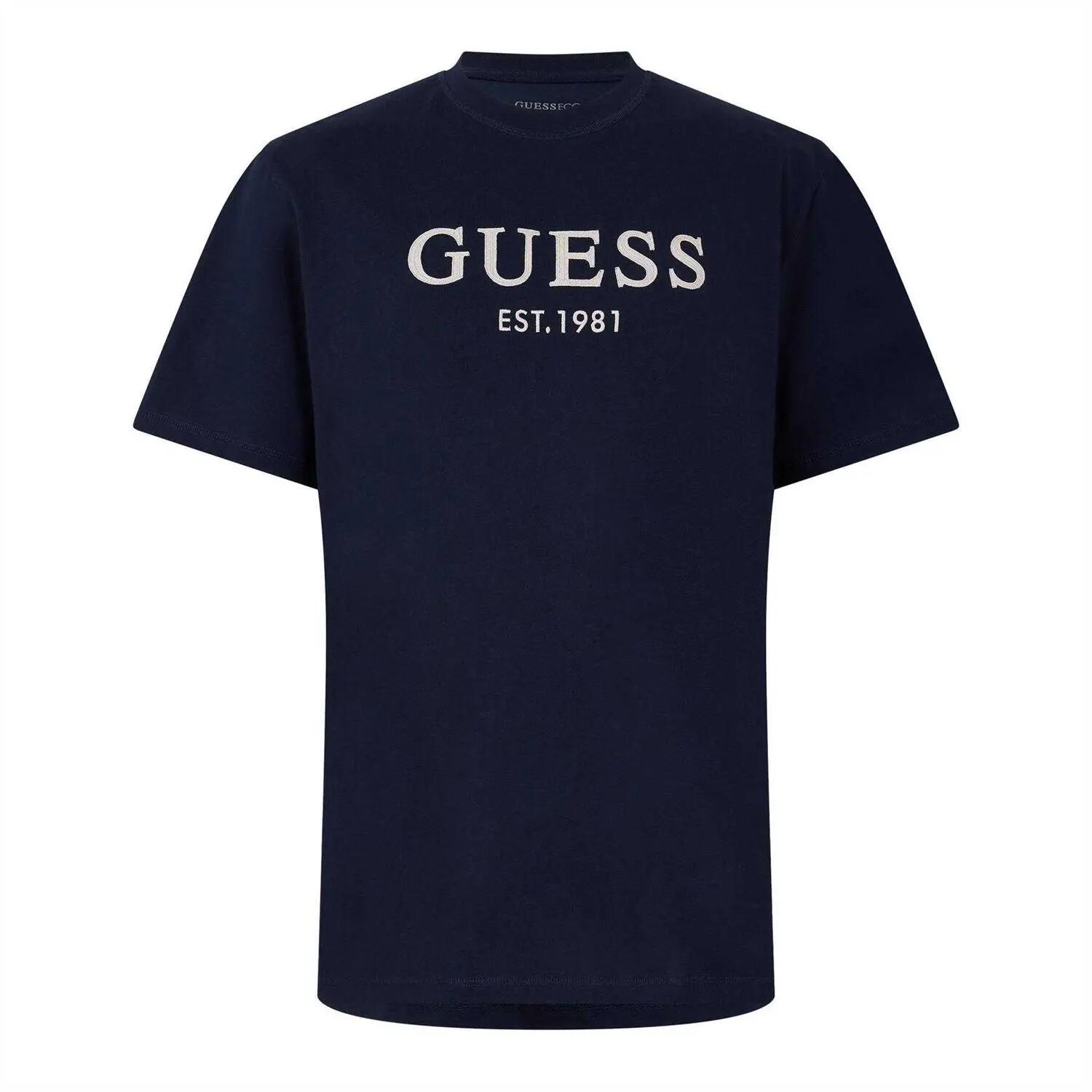 Guess Mens Embroidered Regular T-Shirt