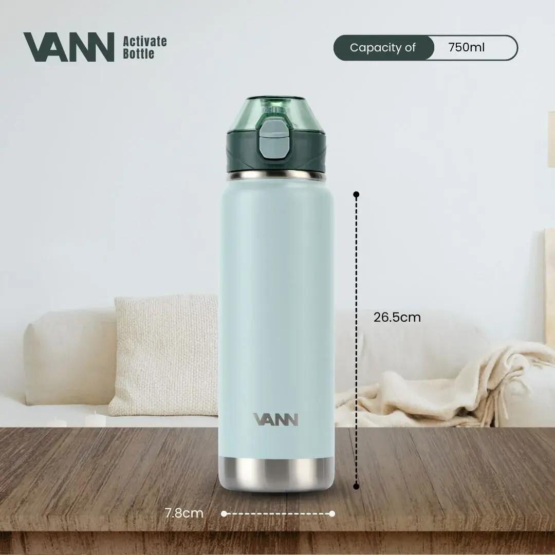 Drinkfles - Activate Bottle 750 ML - RVS met klik-rietjesdop - Slate Green 5/11