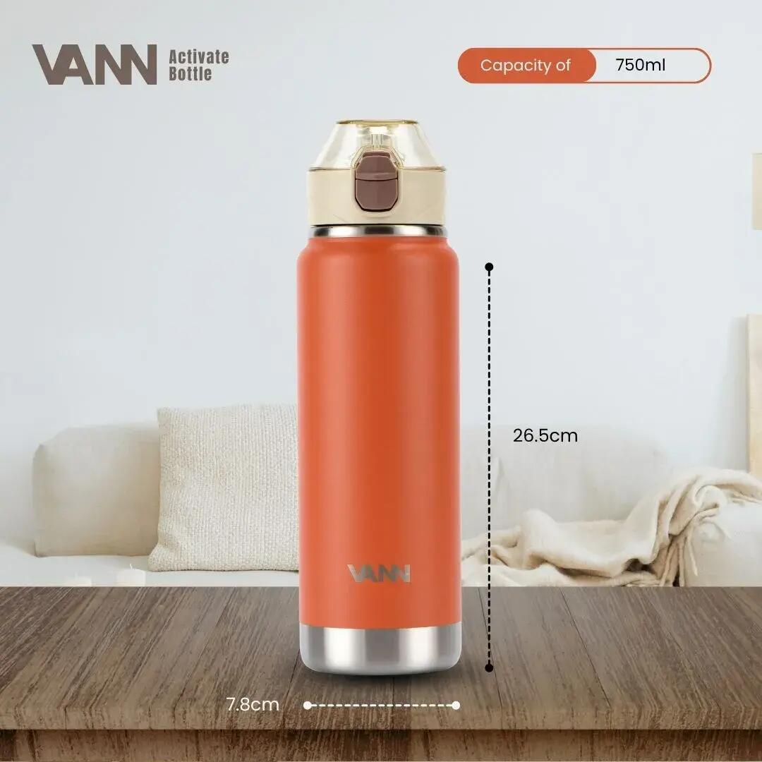 Drinkfles - Activate Bottle 750 ML - RVS met klik-rietjesdop - Desert Clay 5/11