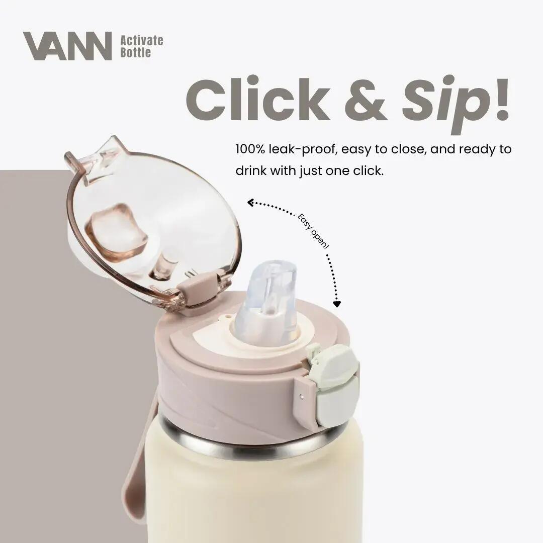 Gourde - Activate Bottle 750 ML - inox, bouchon a paille clic - Soft Sand 4/11