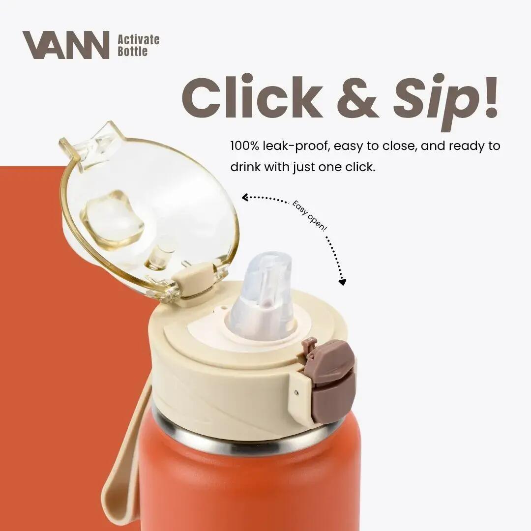 Drinkfles - Activate Bottle 750 ML - RVS met klik-rietjesdop - Desert Clay 4/11
