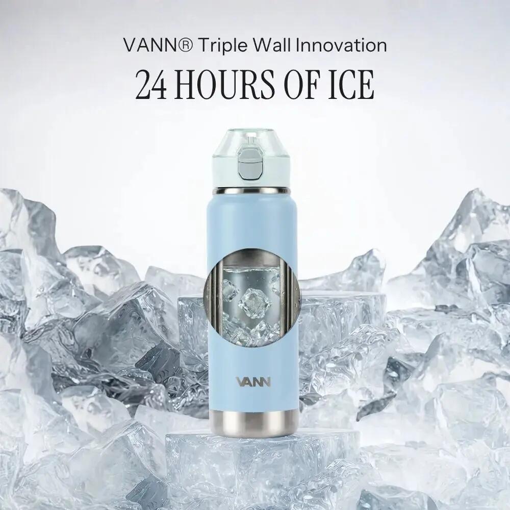 Drinkfles - Activate Bottle 750 ML - RVS met klik-rietjesdop - Ice Blue 3/11