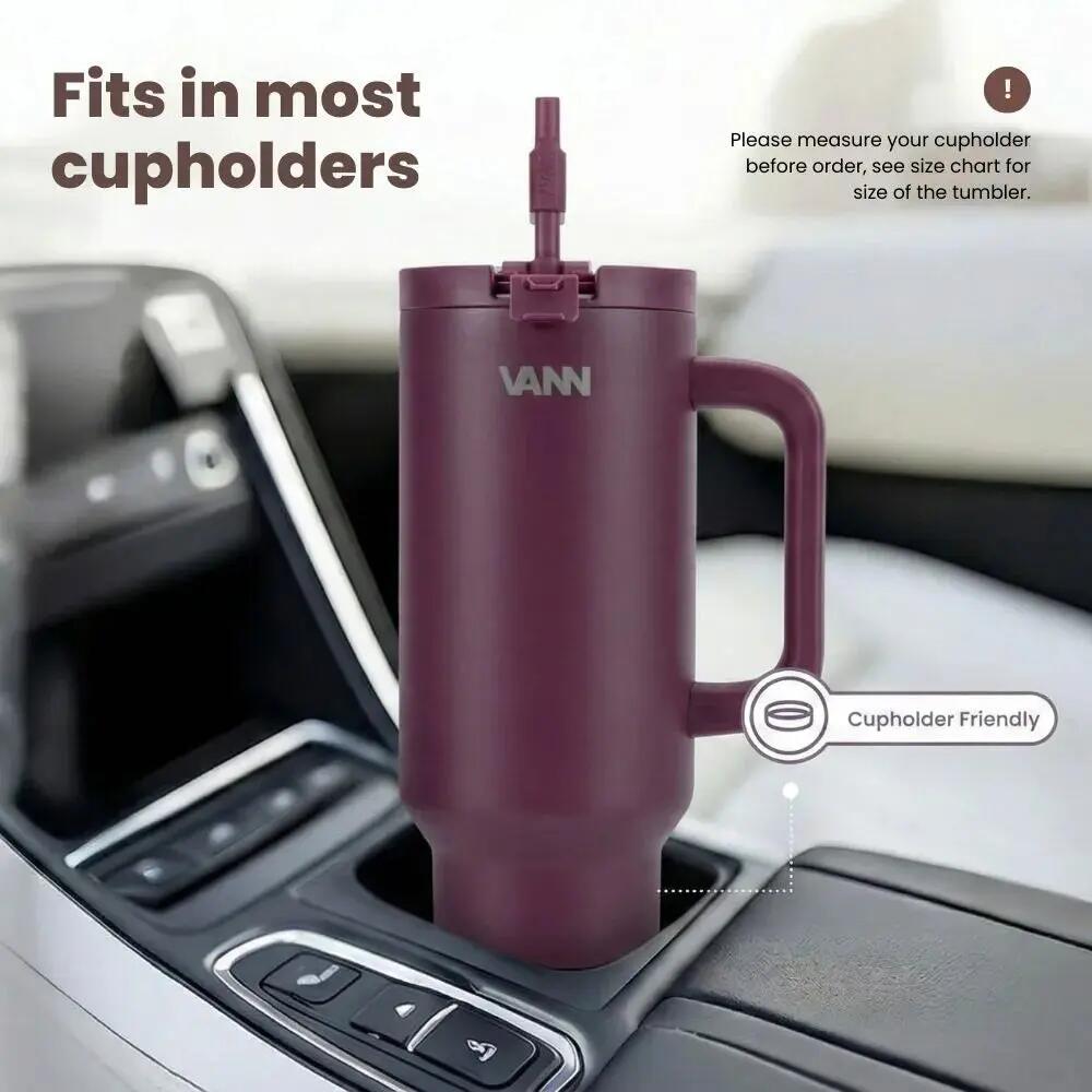 Drinkfles - One Tumbler 1,2 L - RVS met rietje, lekvrij - Garnet 8/11