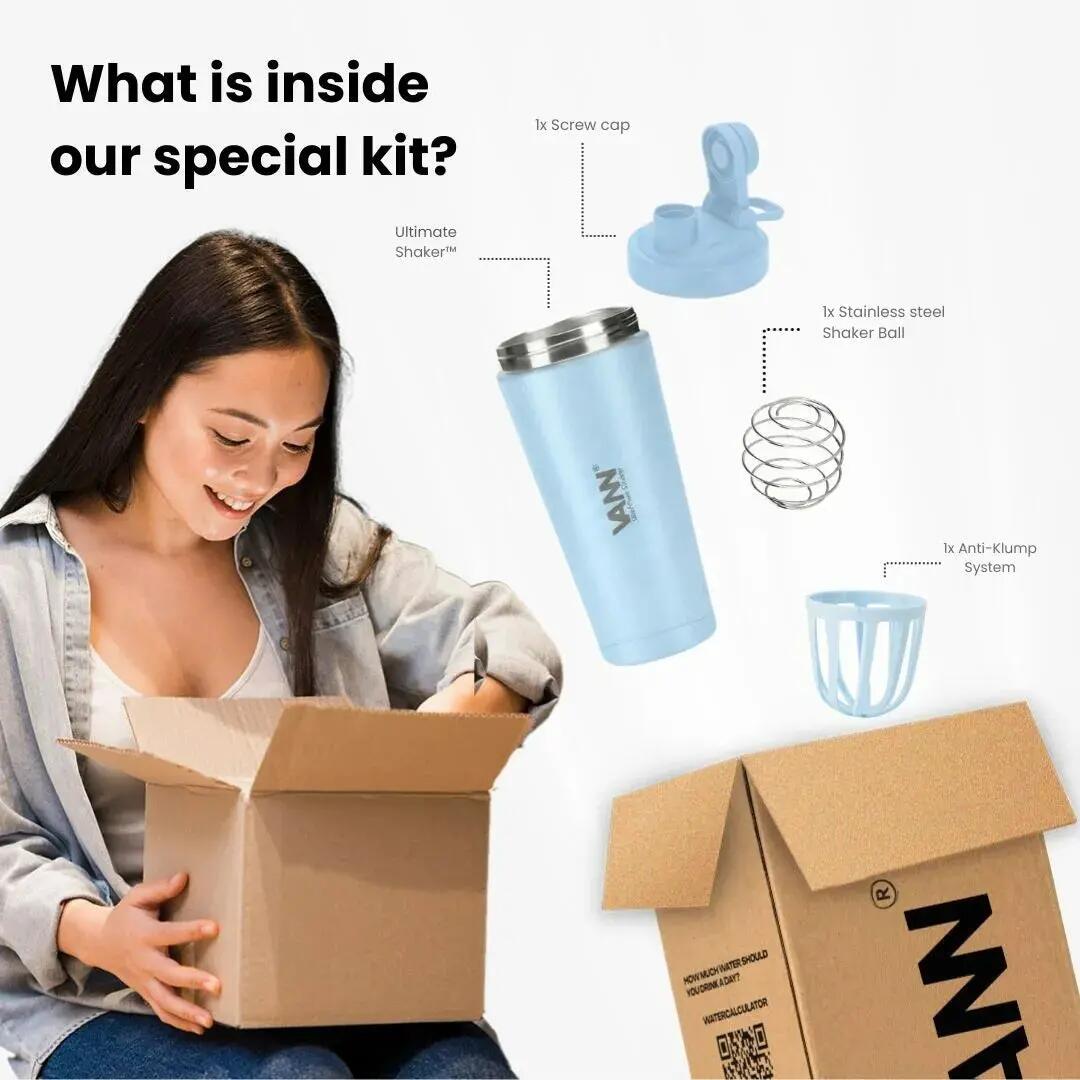 Shaker - Ultimate Shaker 750 ML - inox triple paroi, proteines - Bay Blue 6/11