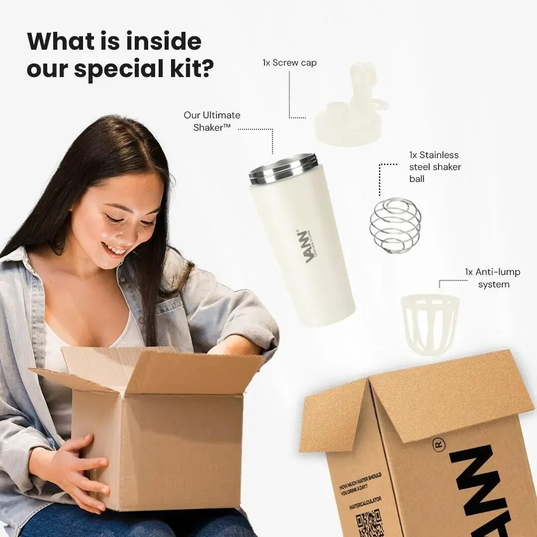 Shaker - Ultimate Shaker 750 ML - inox triple paroi, proteines - Off-white 6/11
