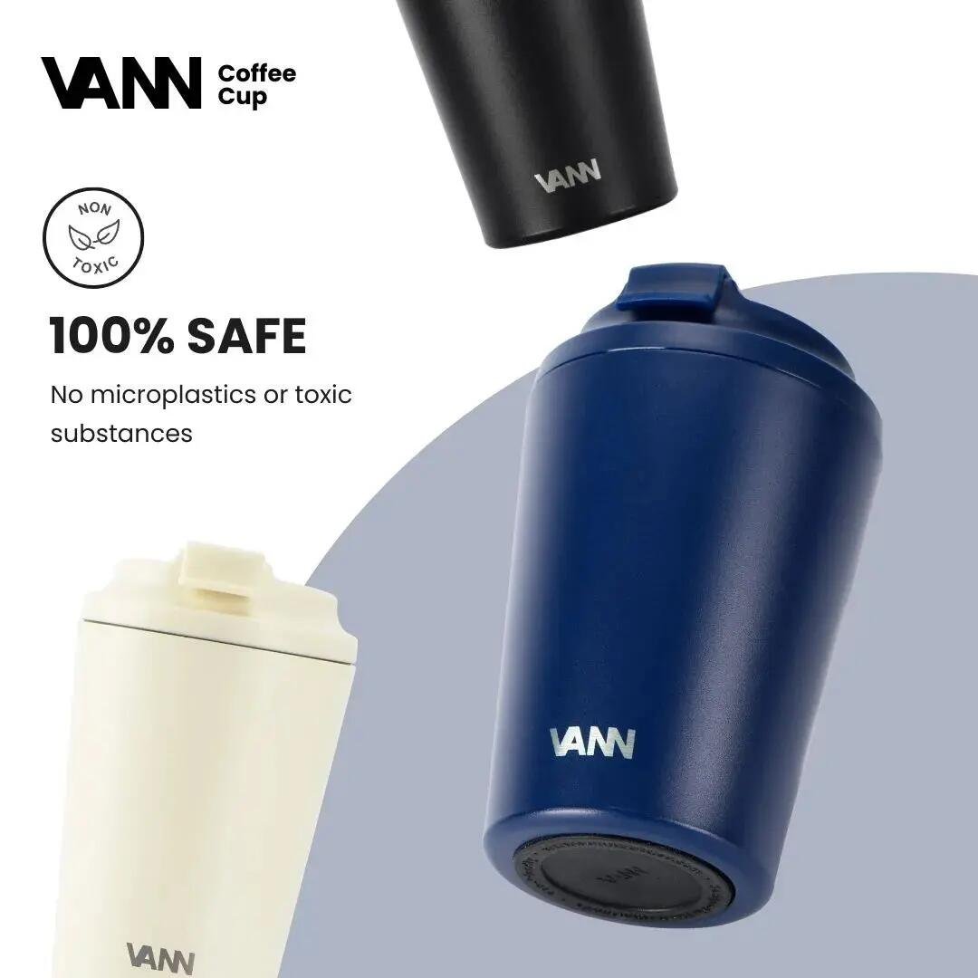 Mug de voyage - Koffiebeker 350 ML - inox double paroi, etanche - Bleu fonce 7/9