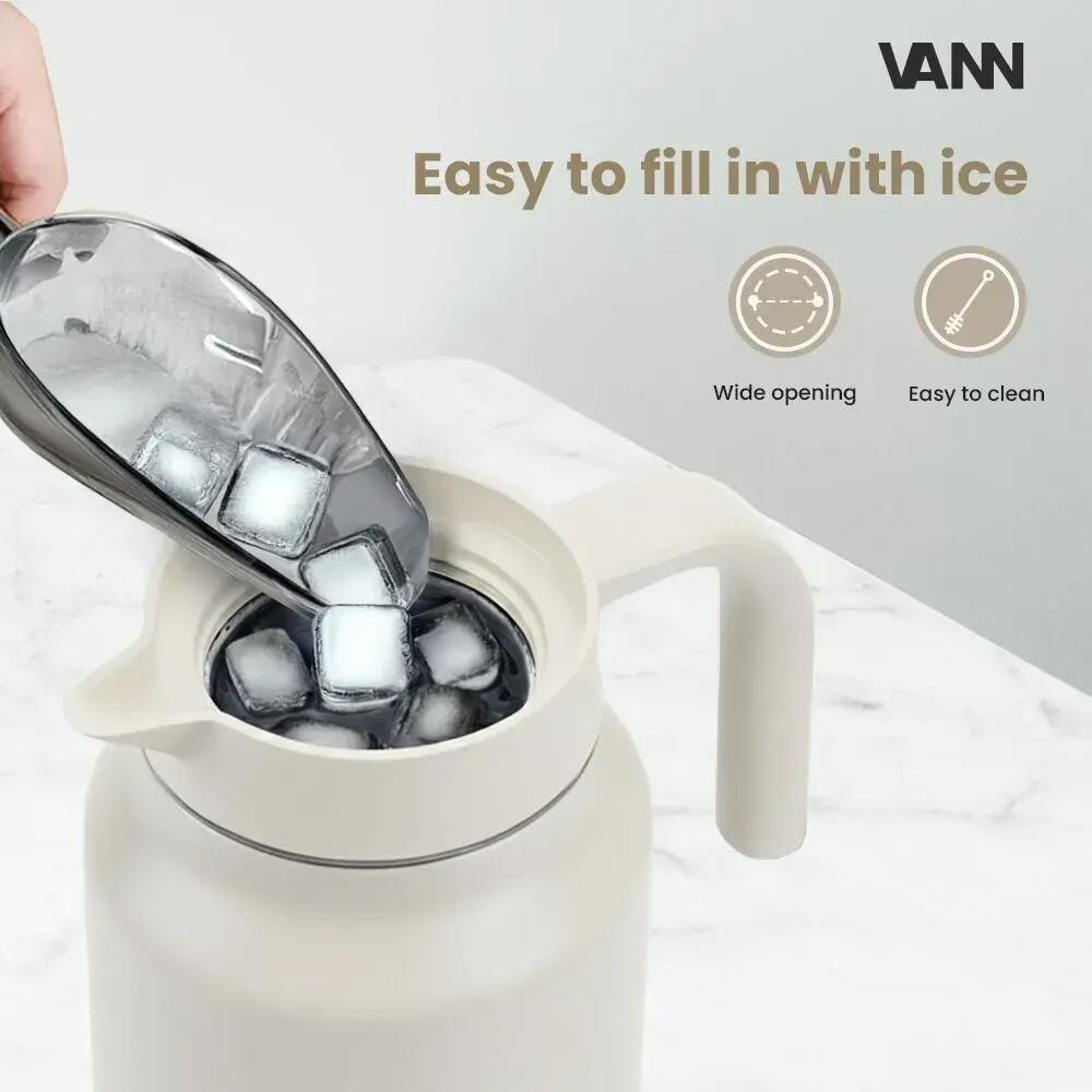 Thermoskan - Family Jug 1,5 L - RVS schenkkan met drukknop - Off-white 3/8
