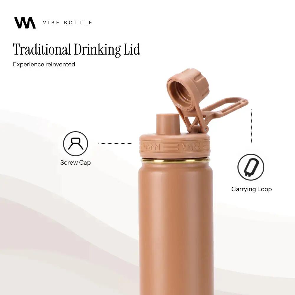 Drinkfles - Gold Bottle 650 ML - 3-wandig RVS, gouden details - Macchiato 5/9