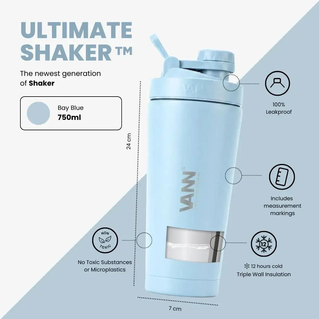 Shaker - Ultimate Shaker 750 ML - inox triple paroi, proteines - Bay Blue 2/11