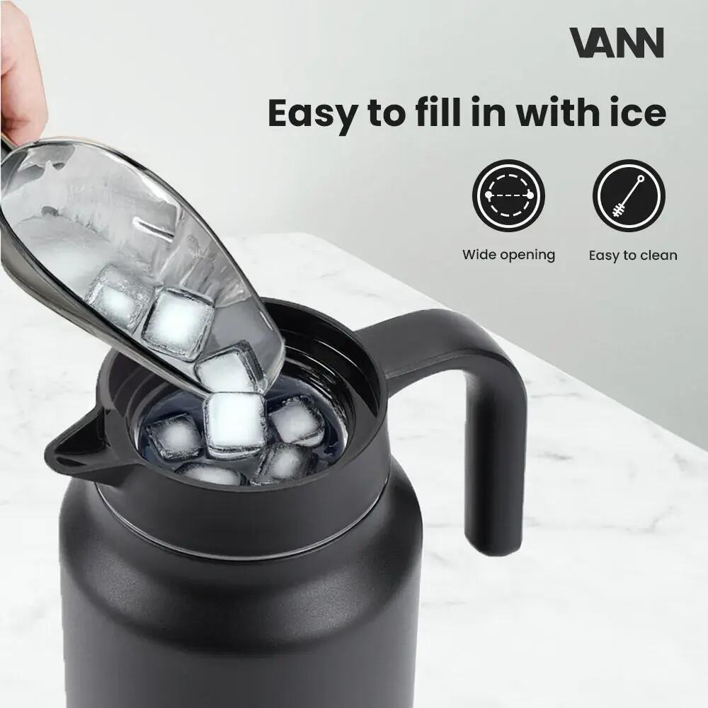 Pichet isotherme - Family Jug 1,5 L - inox, bouton-poussoir - Noir 3/8
