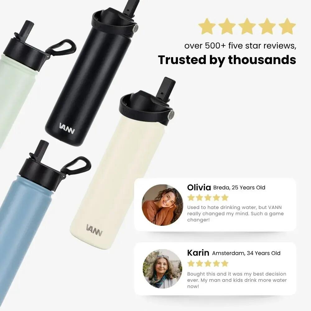 Gourde - Ultimate Bottle 650 ML - inox triple paroi avec paille - Twilight Bloom 11/12