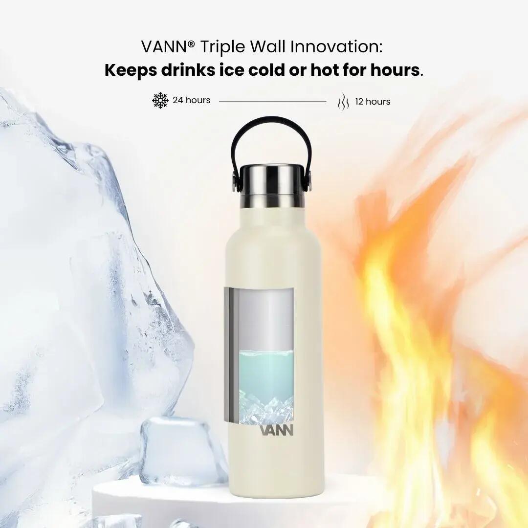 Drinkfles - Essential Bottle 600 ML - 100% RVS, plasticvrij - Off-white 4/10