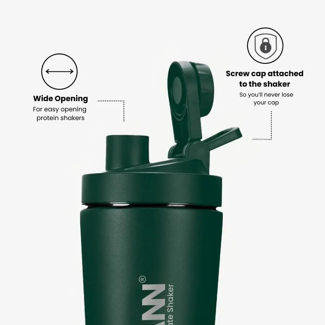 Shaker - Ultimate Shaker 750 ML - 3-wandig RVS proteineshaker - Donkergroen 5/11