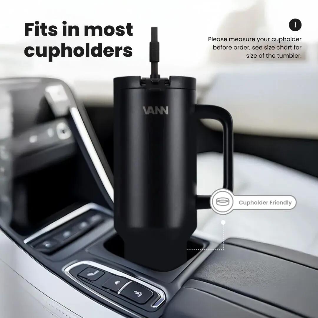 Gourde - One Tumbler 1,2 L - inox avec paille, etanche - Noir 8/11