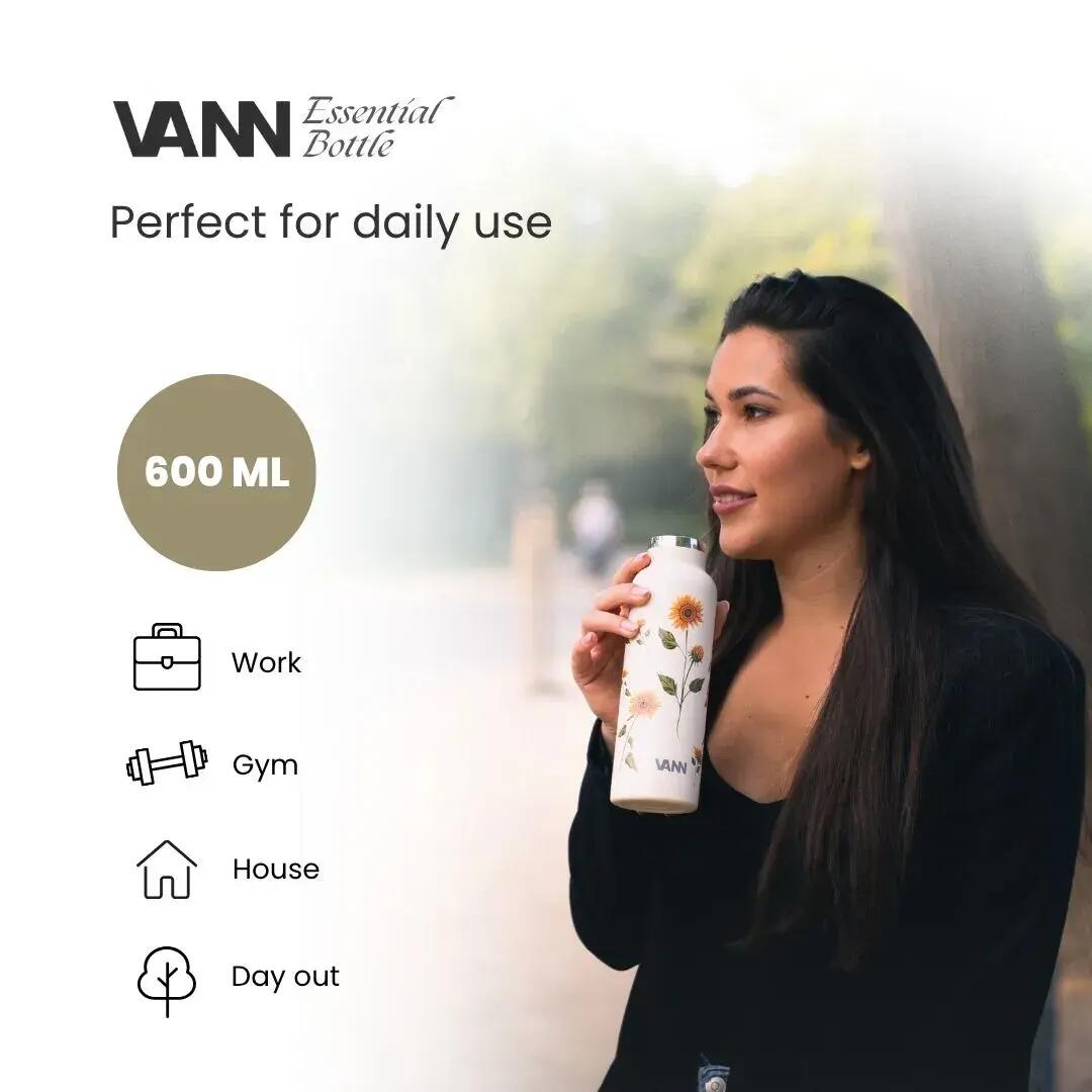 Drinkfles - Essential Bottle 600 ML - 100% RVS, plasticvrij - Zwart 7/10