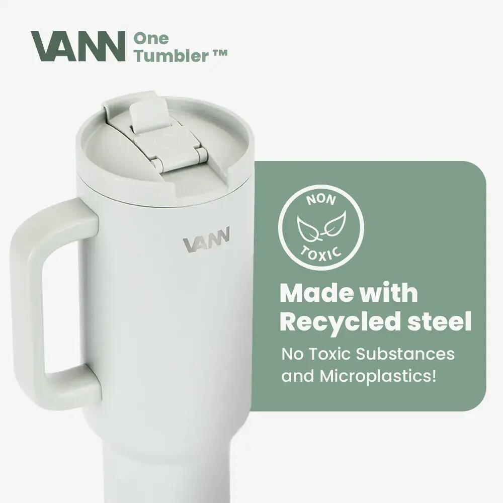 Drinkfles - One Tumbler 1,2 L - RVS met rietje, lekvrij - Arctic Sage 7/12