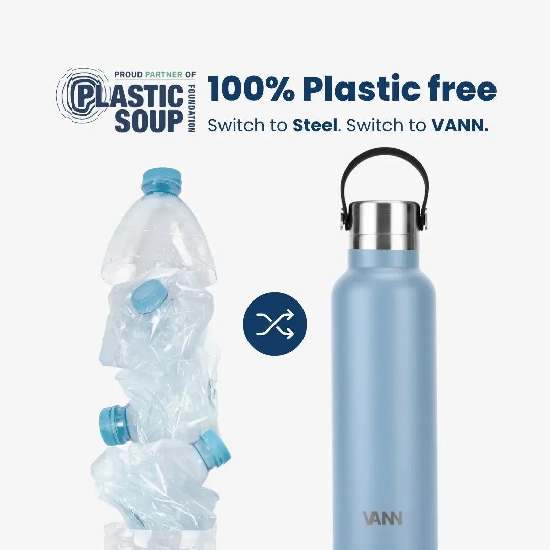 Drinkfles - Essential Bottle 600 ML - 100% RVS, plasticvrij - Bay Blue 3/10