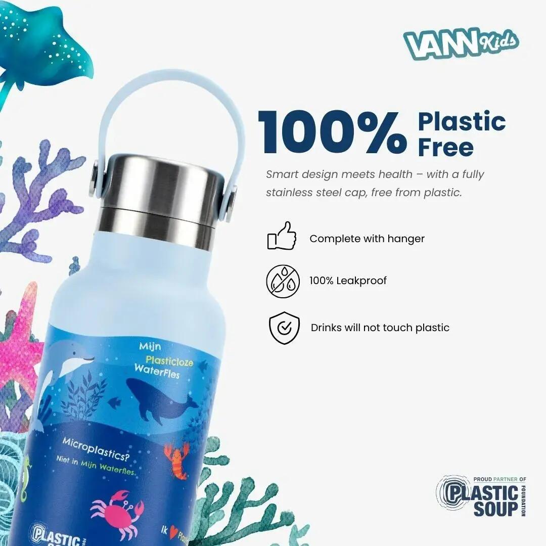Drinkfles - Kids Bottle 400 ML - kinderfles 100% RVS, plasticvrij 3/8