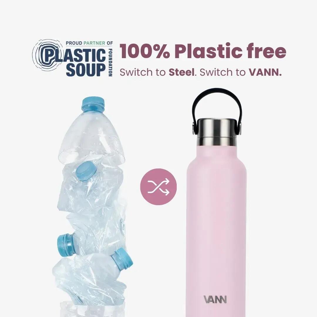 Drinkfles - Essential Bottle 600 ML - 100% RVS, plasticvrij - Soft Pink 3/10