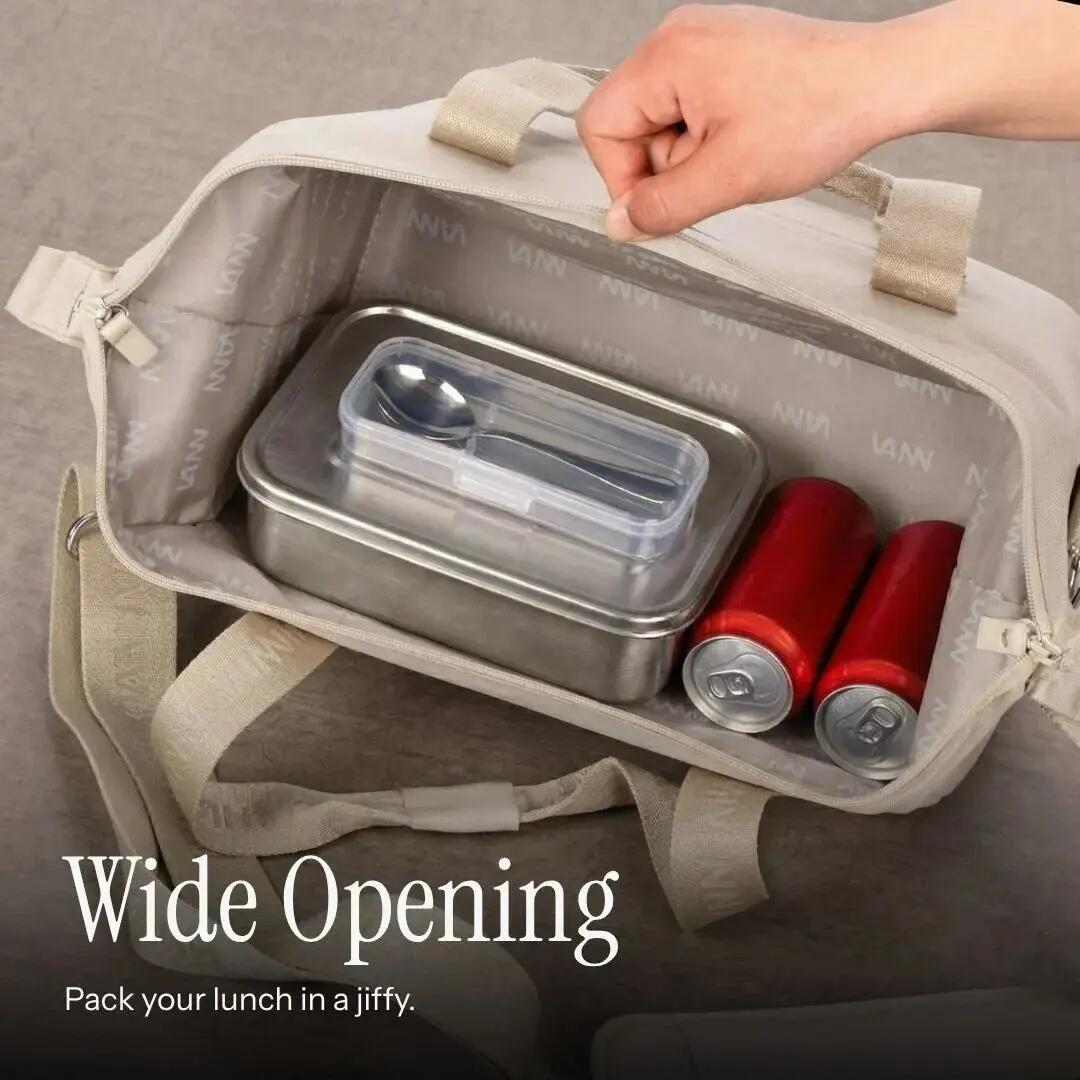 Koeltas - Ease Lunchbag 6 L - lunchtas, 12 u koud - Oatmeal 6/12