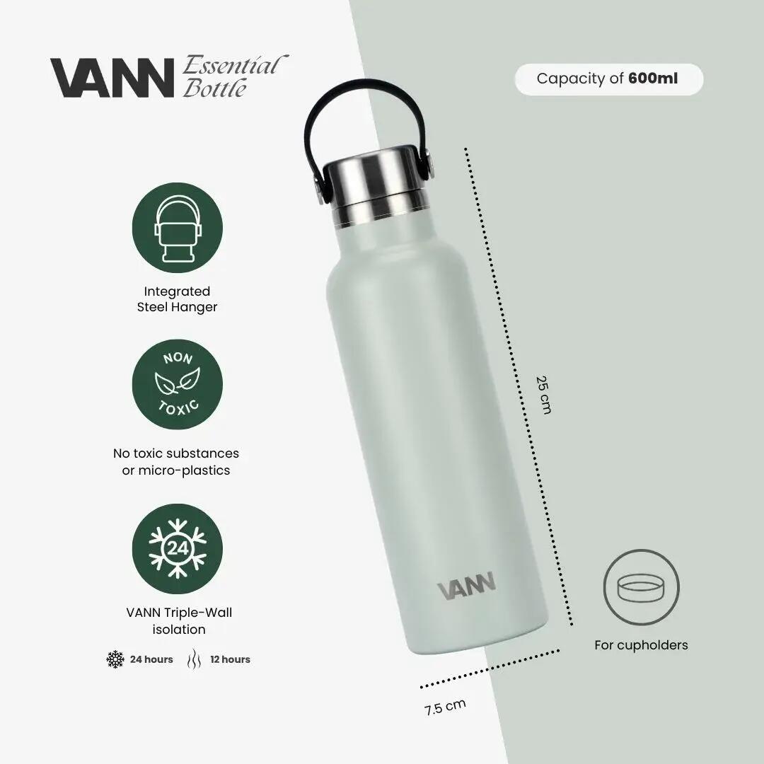 Drinkfles - Essential Bottle 600 ML - 100% RVS, plasticvrij - Arctic Sage 2/10