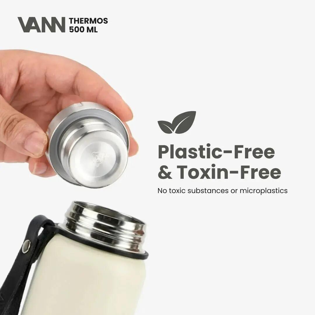 Thermosfles - Thermos 500 ML - 100% RVS met 2-in-1 dop - Off-white 6/11
