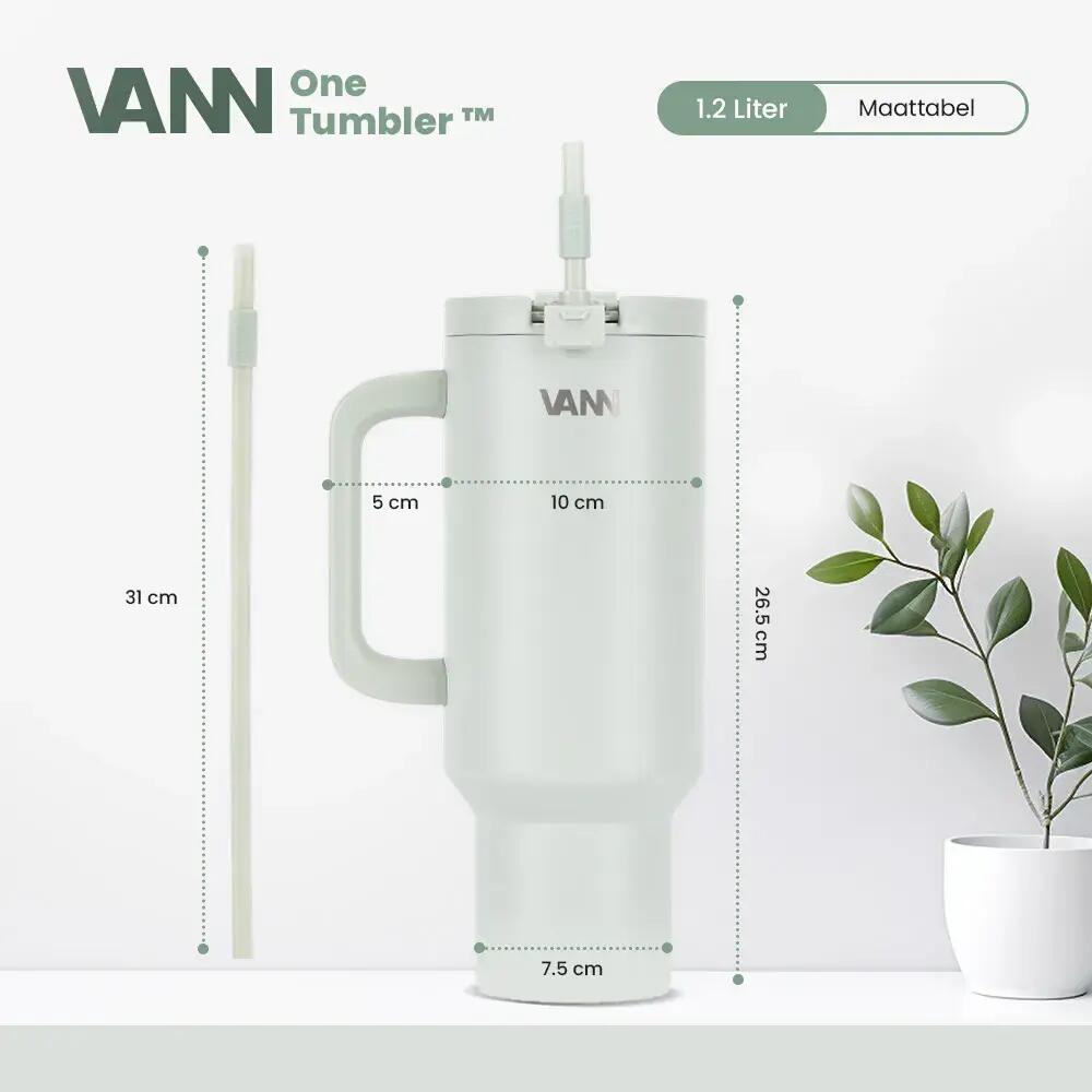Drinkfles - One Tumbler 1,2 L - RVS met rietje, lekvrij - Arctic Sage 3/12