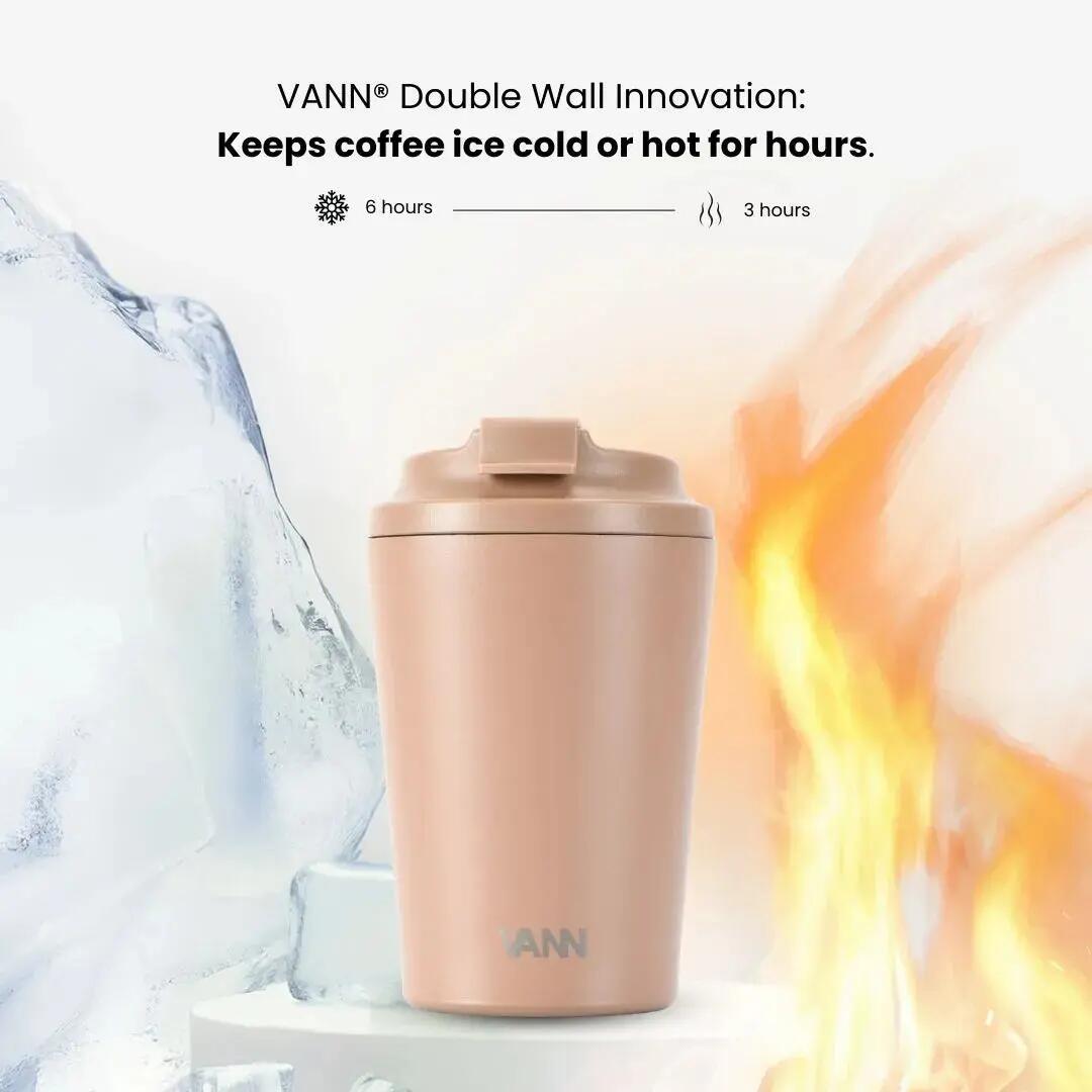 Mug de voyage - Koffiebeker 350 ML - inox double paroi, etanche - Macchiato 4/9