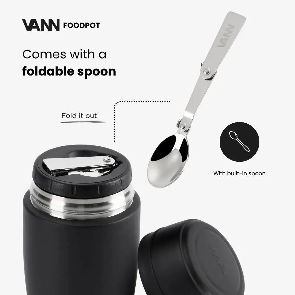 Lunch box - Lunchpot 450 ML - thermos inox avec cuillere - Noir 4/12