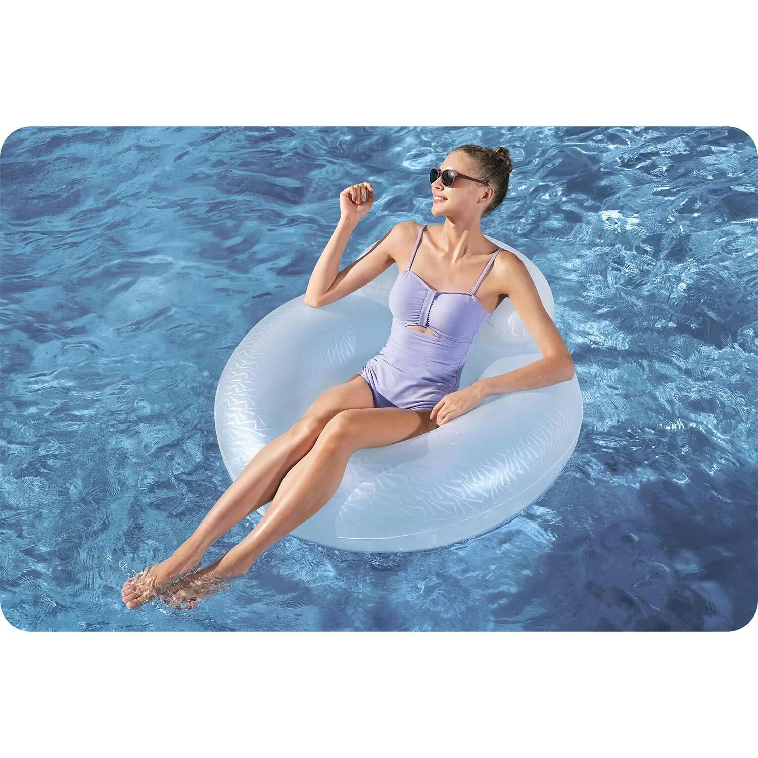 Bestway Moon Dust Swim Tube with Headrest, Iridescent Pool Float Ring 9/11