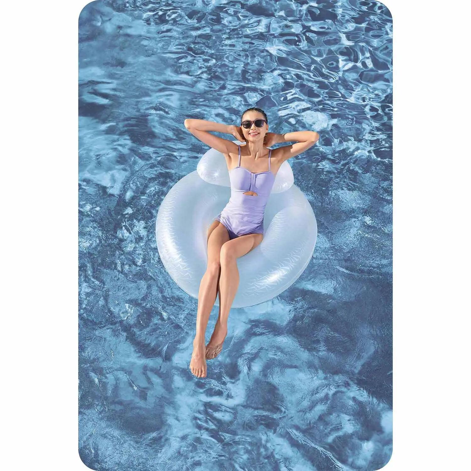 Bestway Moon Dust Swim Tube with Headrest, Iridescent Pool Float Ring 8/11