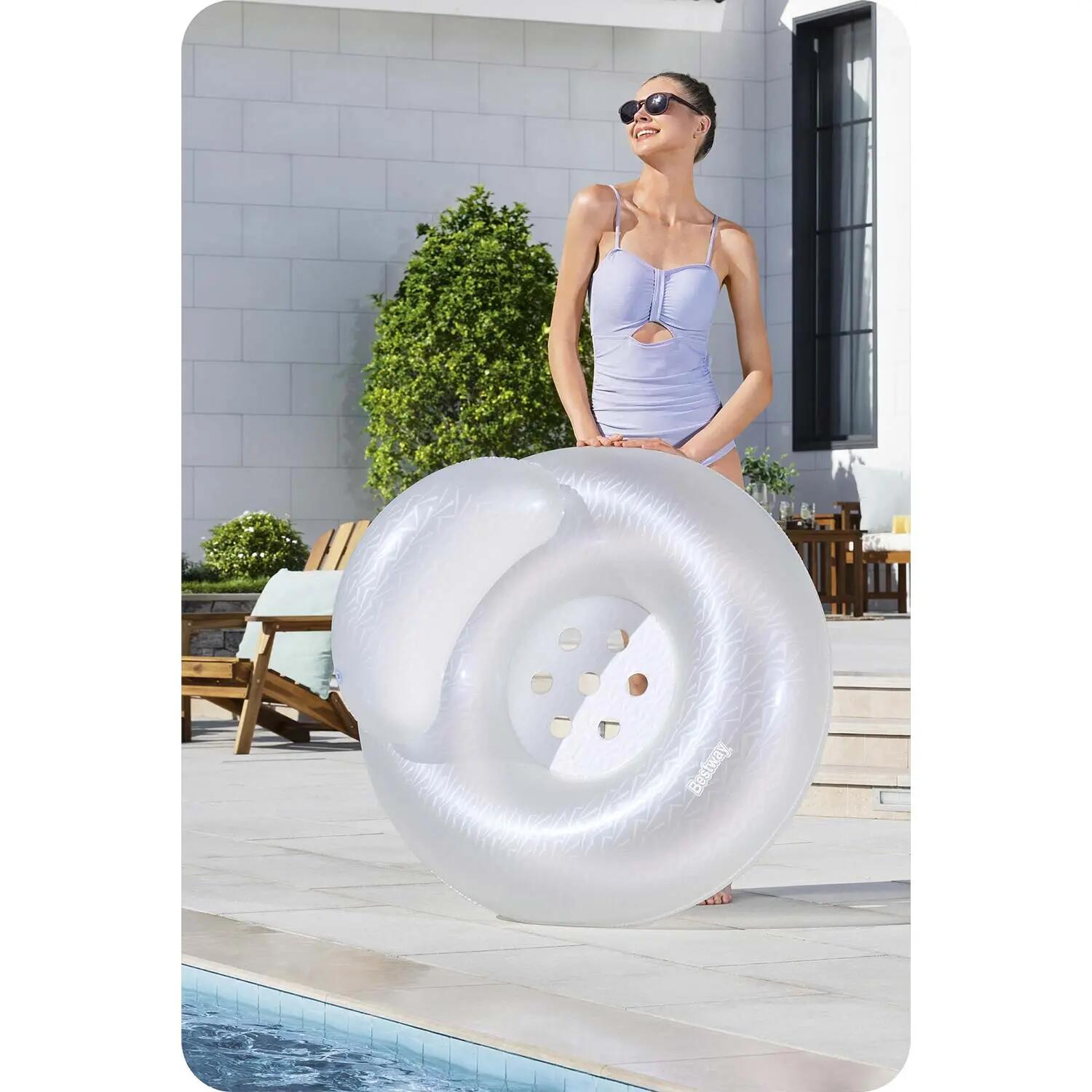 Bestway Moon Dust Swim Tube with Headrest, Iridescent Pool Float Ring 6/11