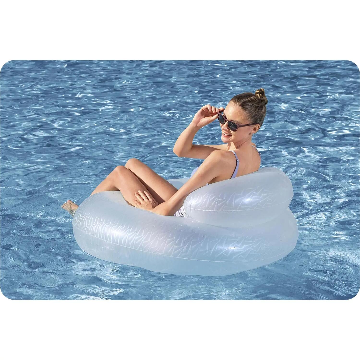 Bestway Moon Dust Swim Tube with Headrest, Iridescent Pool Float Ring 10/11