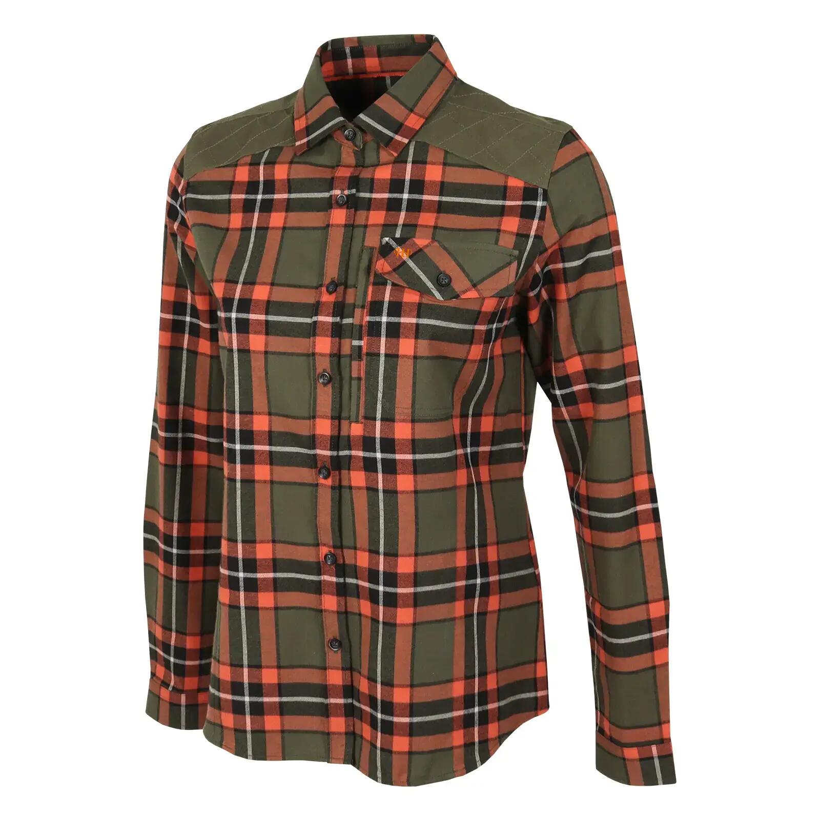 Chemise à carreaux manches longues femme Akah Fuchs 3/4