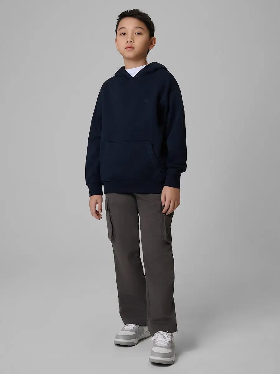 BLUZA CHŁOPIĘCA 4F DRESOWA Z KAPTUREM M1860 GRANAT 7/8