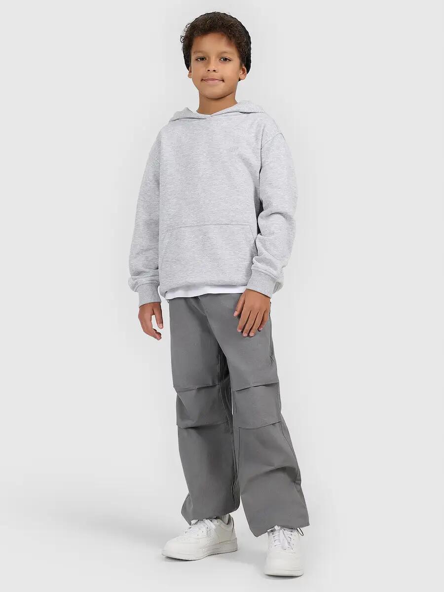 BLUZA CHŁOPIĘCA NIEROZPINANA 4F Z KAPTUREM SPORTOWA DZIECIĘCA SZARA 6/8