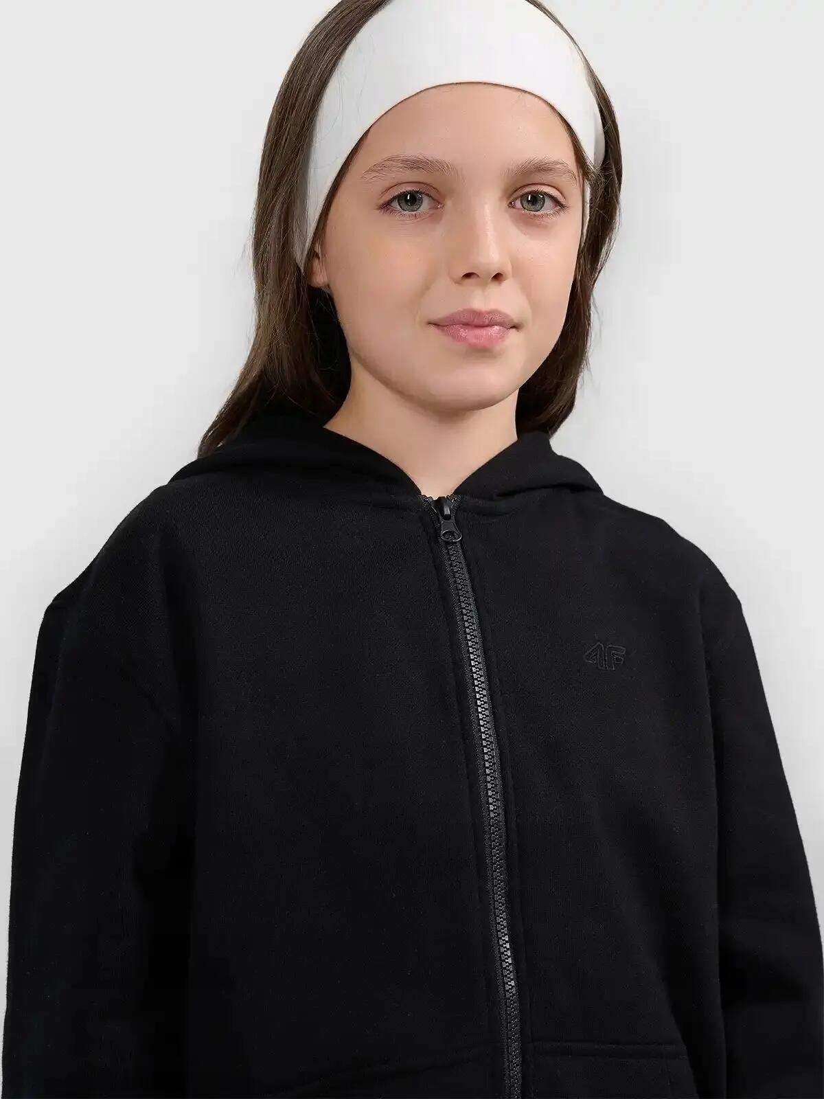 BLUZA DZIEWCZĘCA ROZPINANA 4F DRESOWA Z KAPTUREM 7/11