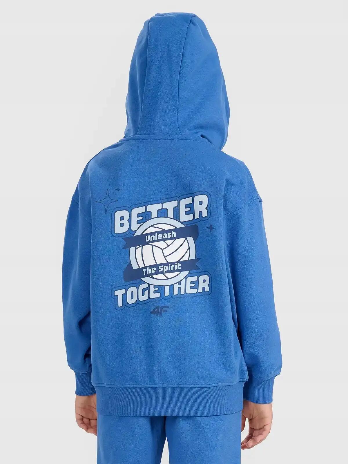 BLUZA DRESOWA 4F DZIEWCZĘCA Z KAPTUREM ROZPINANA 2/5