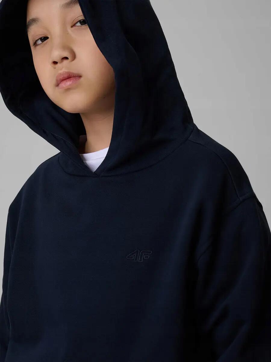 BLUZA CHŁOPIĘCA 4F DRESOWA Z KAPTUREM M1860 GRANAT 4/8